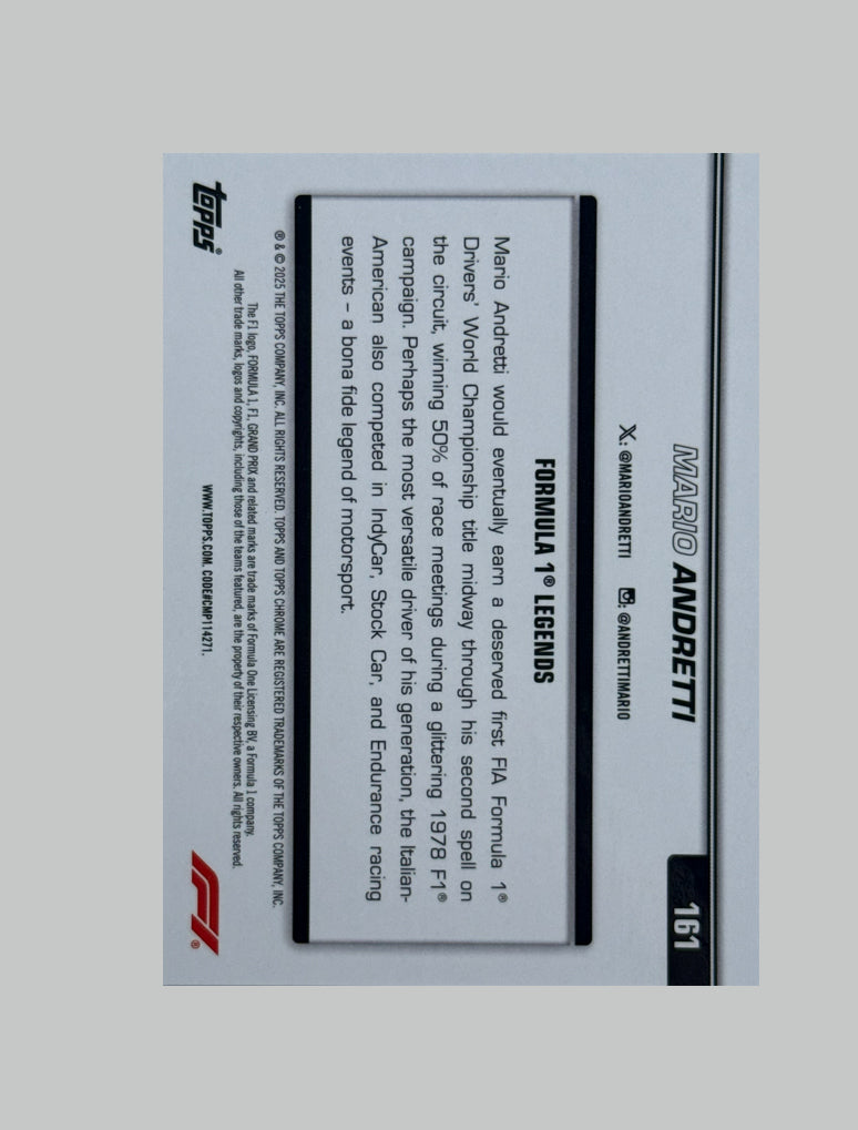 Topps Chrome F1 2025 Mario Andretti 172/199