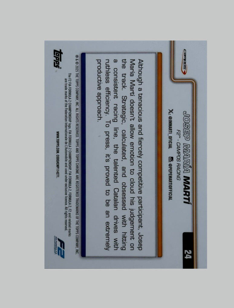 Topps Chrome F1 2025 Josep Maria Marti 32/99