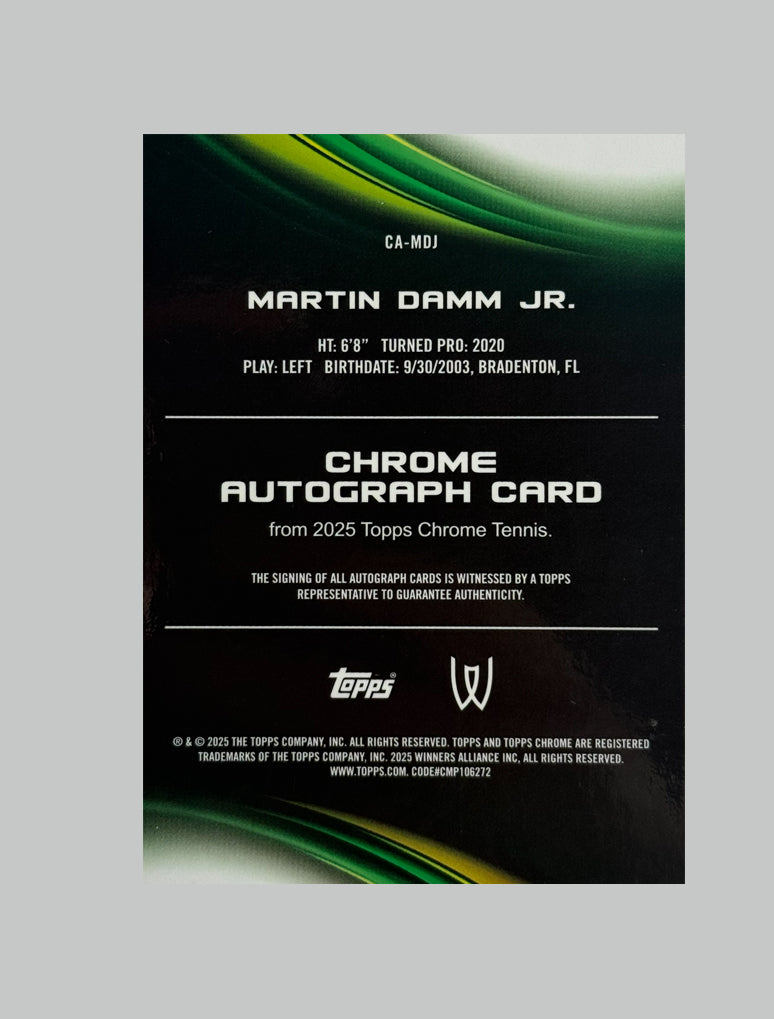 Topps Chrome Tennis 2025 Martin Damm Jr. Auto