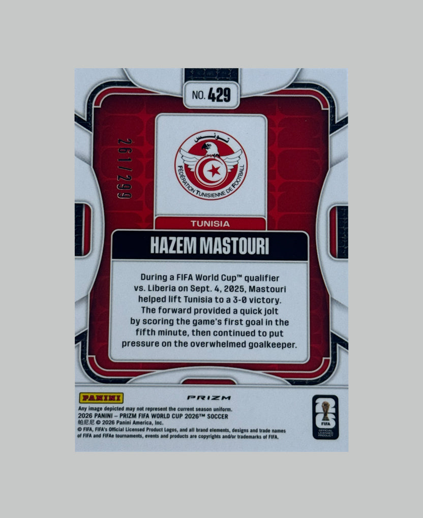 Panini Prizm World Cup 2026 Hazem Mastouri (RC) 261/299