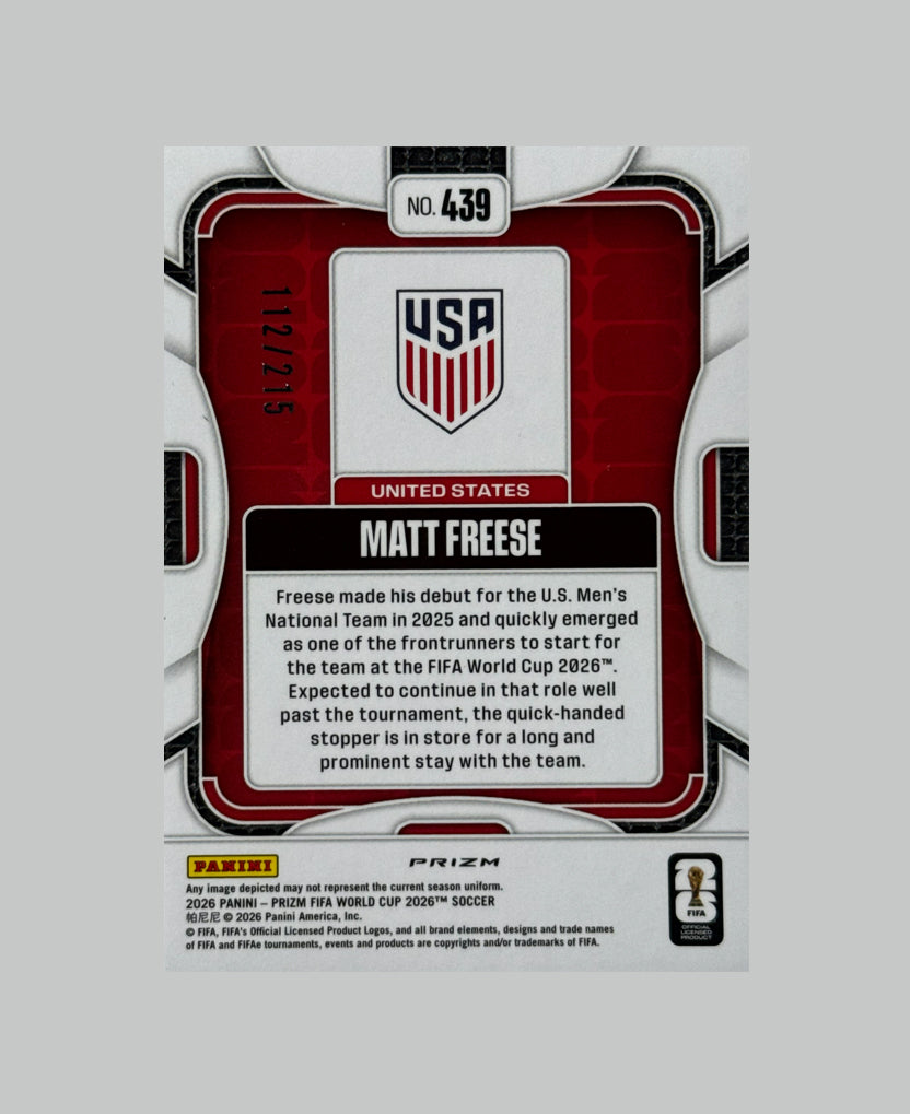 Panini Prizm World Cup 2026 Matt Freese 112/215