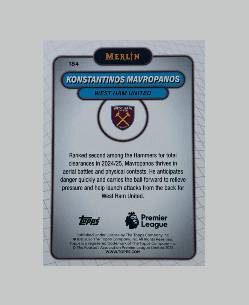 Topps Merlin Premier League 2025-26 Konstantinos Mavropanos 05/75