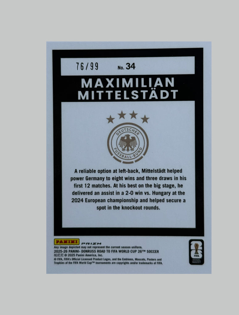 Panini Donruss Road to World Cup 2025-26 Optic Maximilian Mittelstadt 76/99