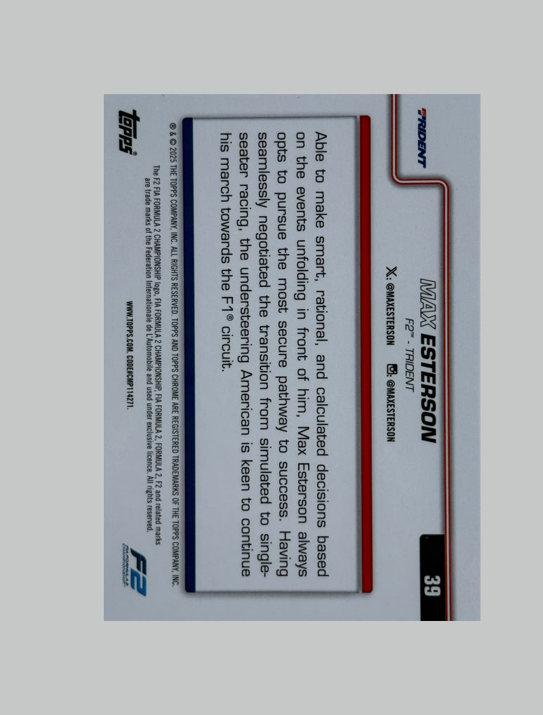 Topps Chrome F1 2025 Max Esterson 221/250