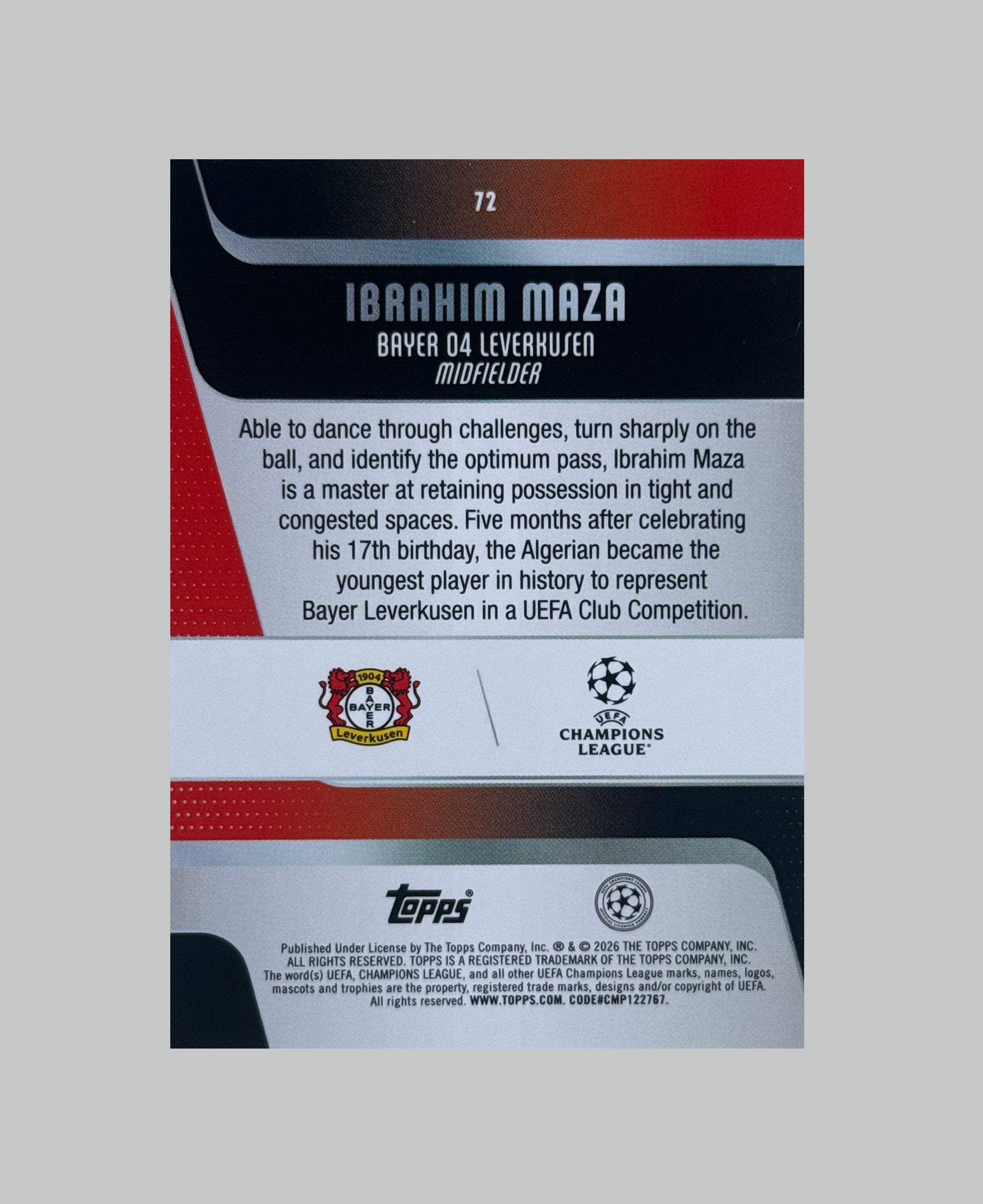 Topps UCC 2025-26 Ibrahim Maza 235/250