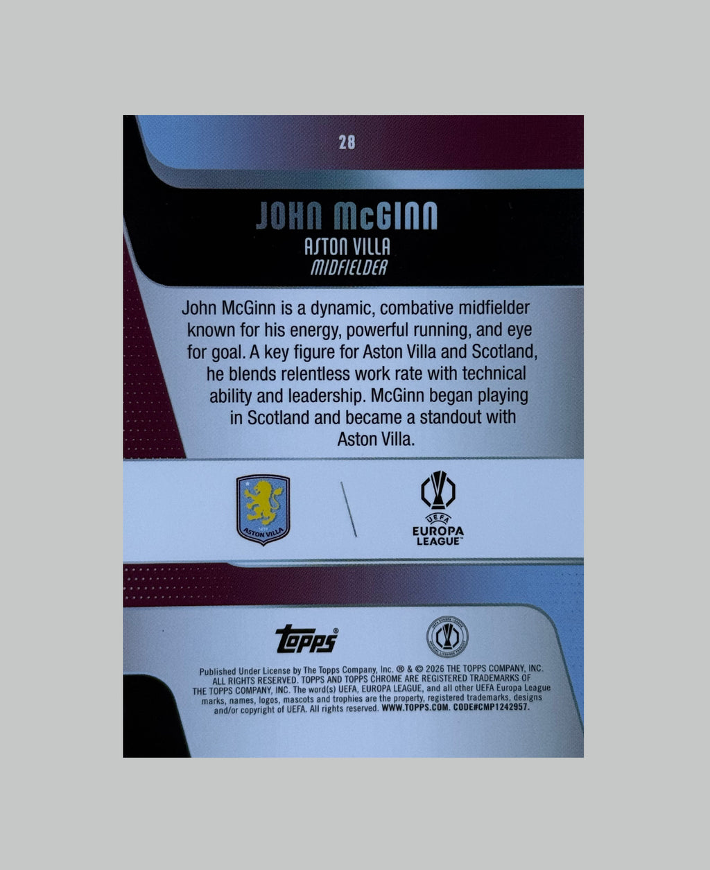 Topps Chrome UCC 2025-26 John McGinn