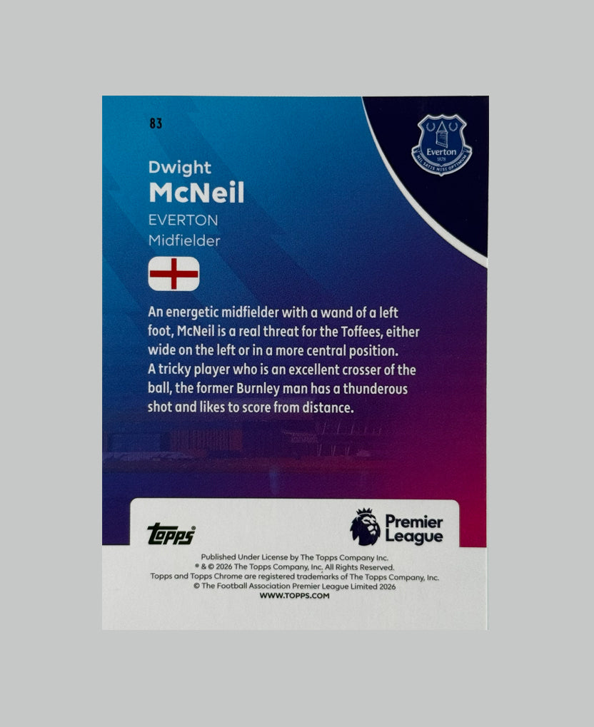 Topps Chrome Premier League 2026 Dwight McNeil 082/199