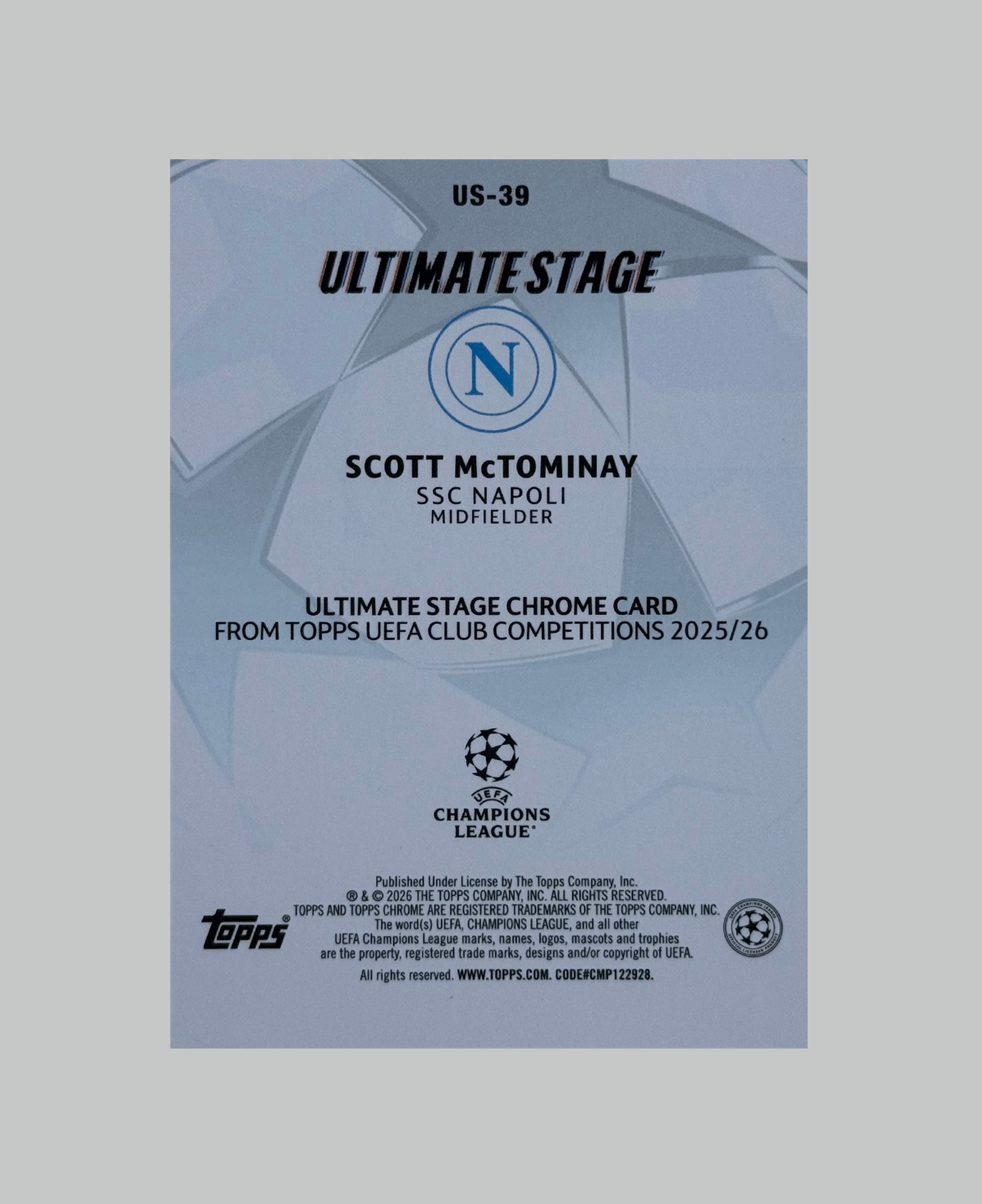 Topps UCC 2025-26 Scott McTominay Ultimate Stage