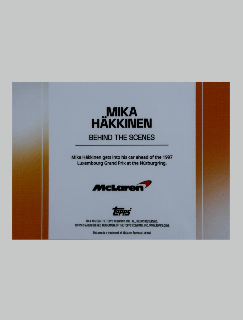 Topps McLaren Racing 2025 Set Mika Hakkinen Behind The Scenes