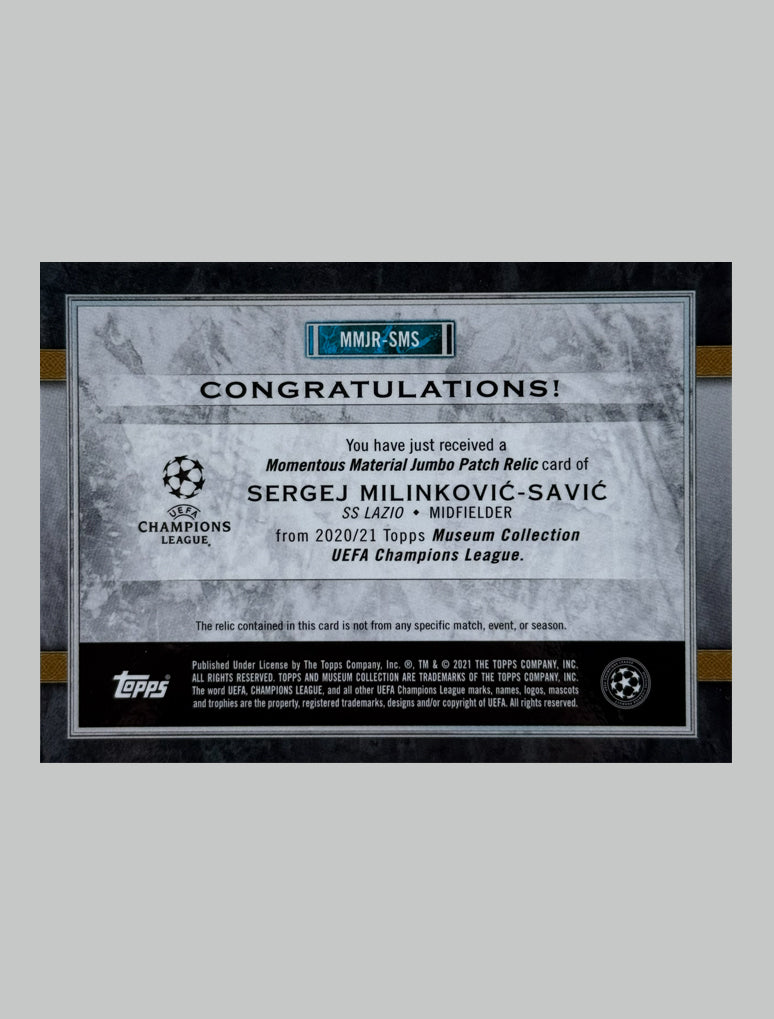 Topps Museum Collection 2020-21 Sergej Milinkovic-Savic 06/99 Relic