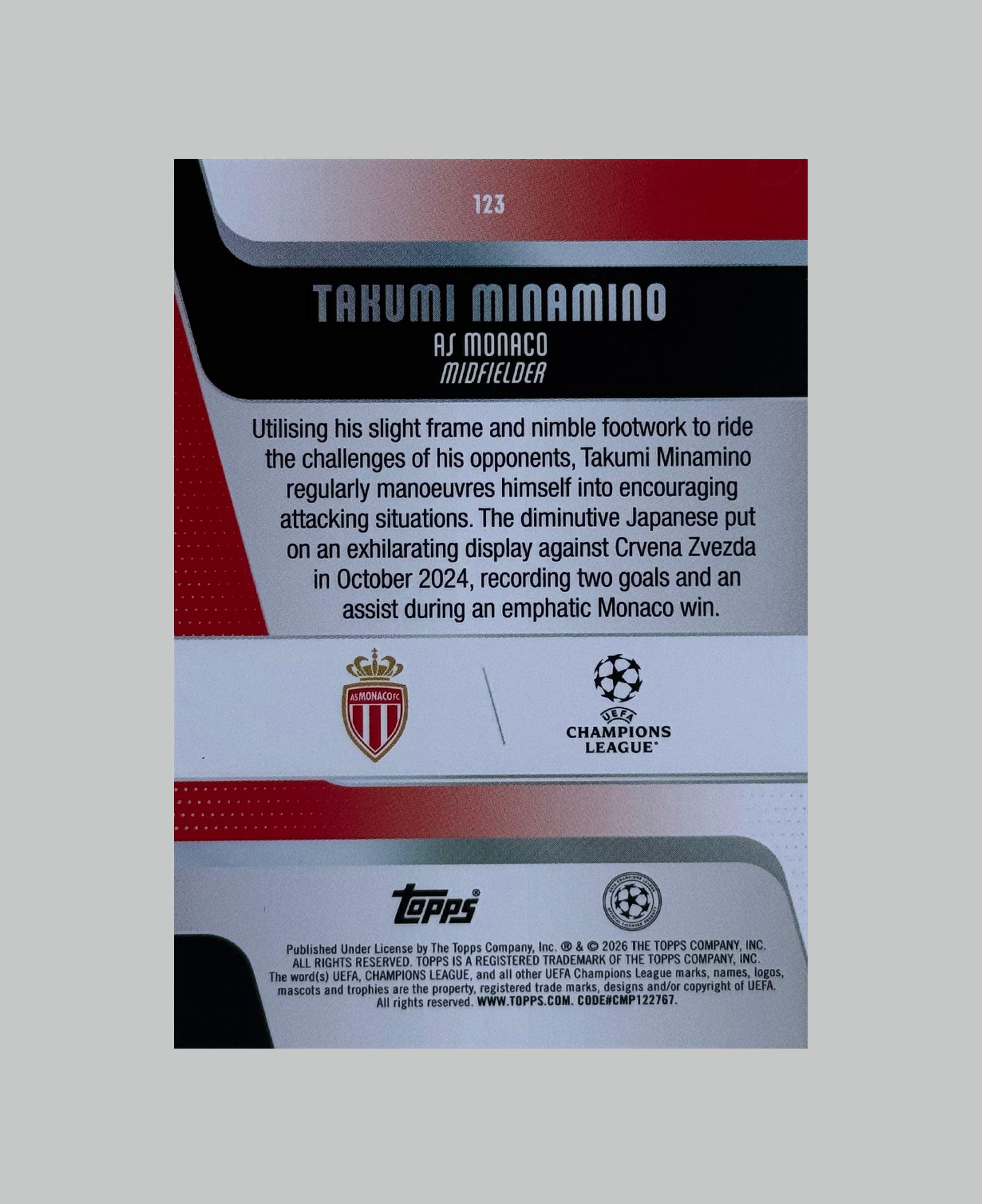 Topps UCC 2025-26 Takumi Minamino 35/99