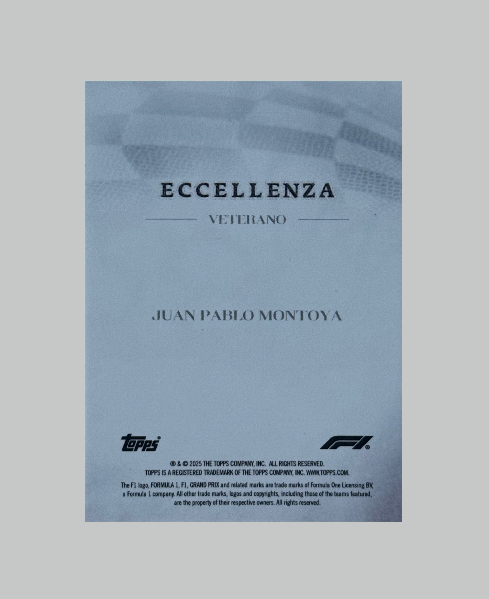 Topps F1 Ecellenza 2025 Juan Pablo Montoya