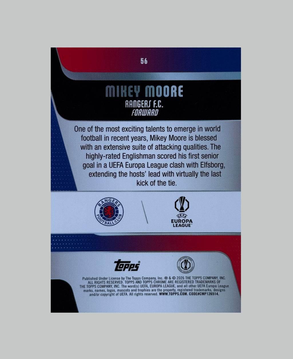 Topps Chrome UCC 2025-26 Mikey Moore