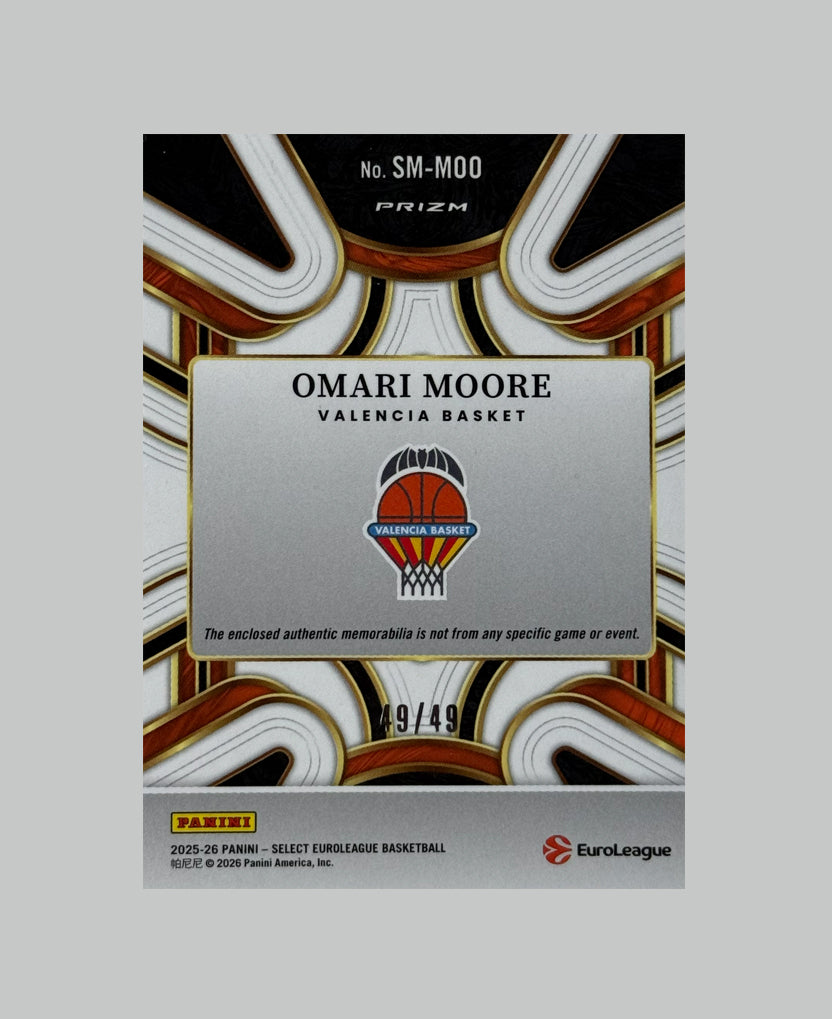 Panini Select Euroleague 2025-26 Omari Moore 49/49 Relic