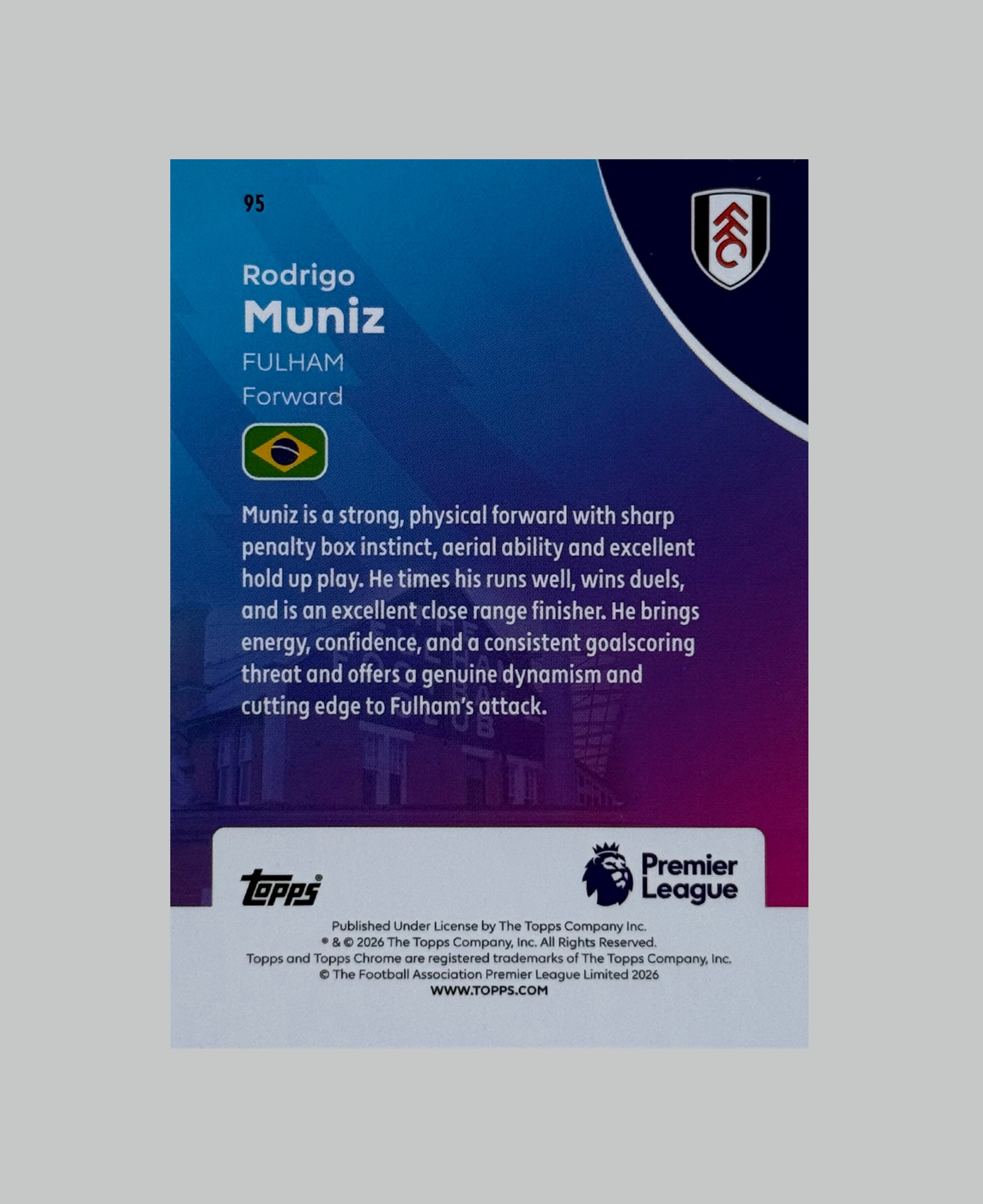Topps Chrome Premier League 2026 Rodrigo Muniz 227/275