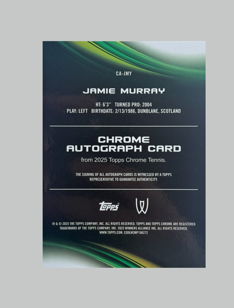 Topps Chrome Tennis 2025 Jamie Murray 03/50 Auto