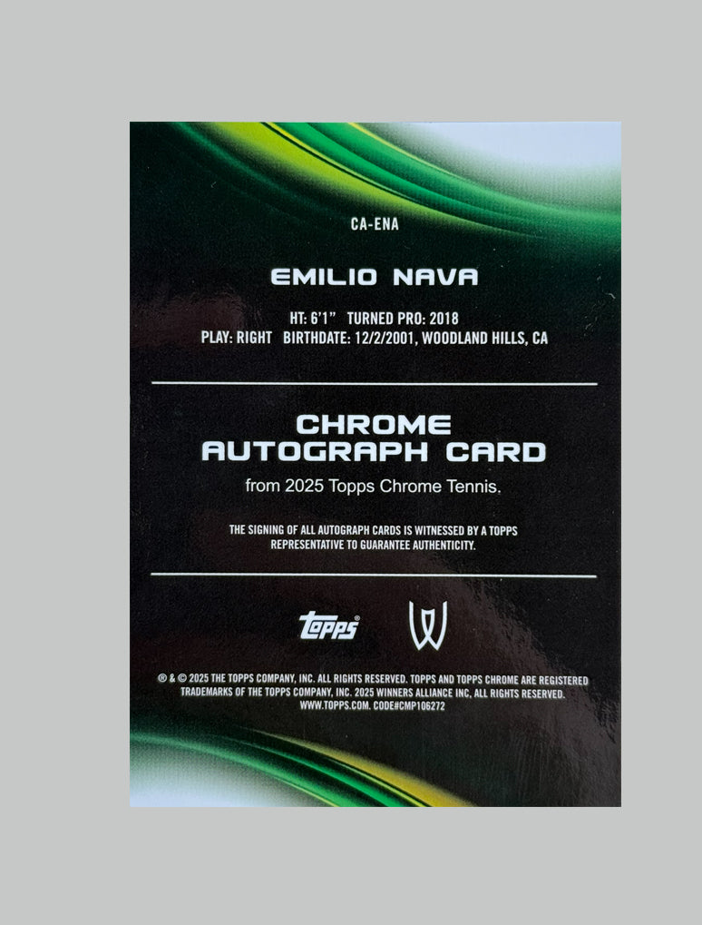 Topps Chrome Tennis 2025 Emilio Nava