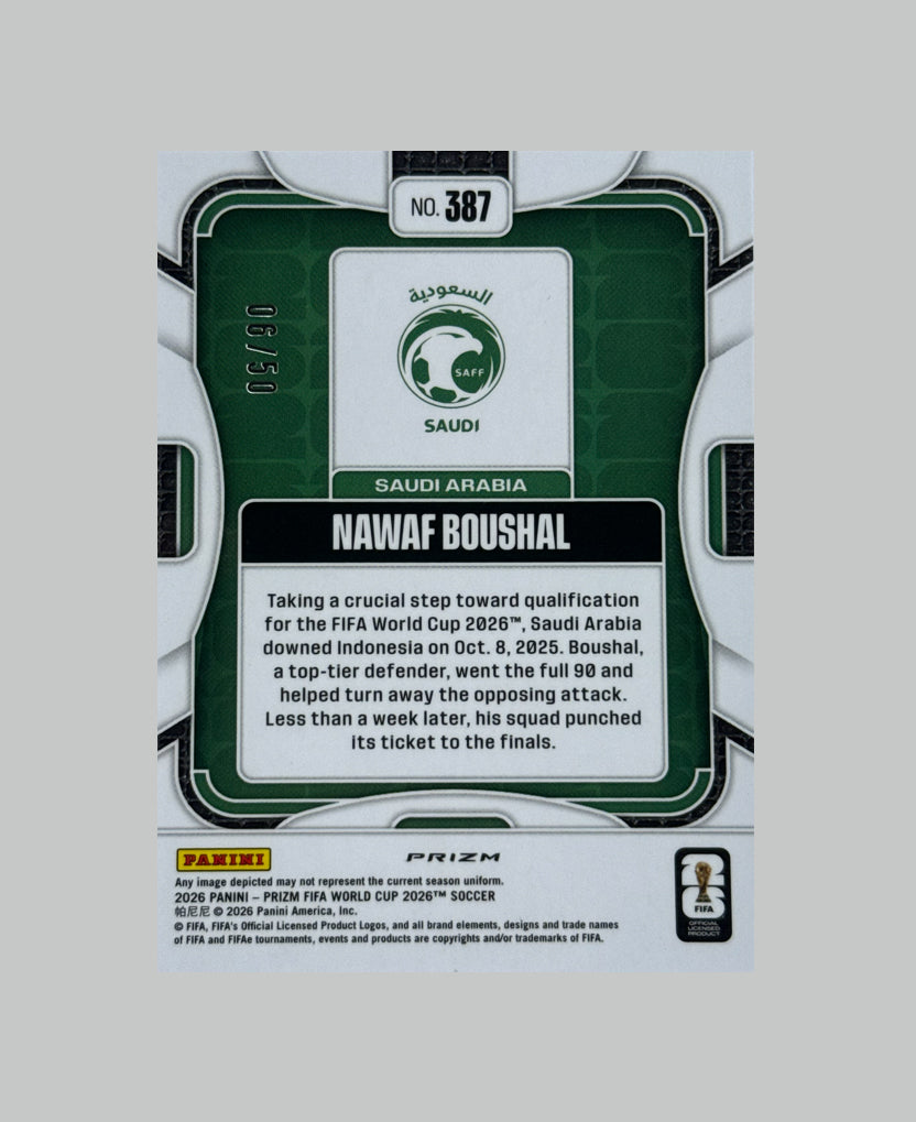 Panini Prizm World Cup 2026 Nawaf Boushal (RC) 06/50