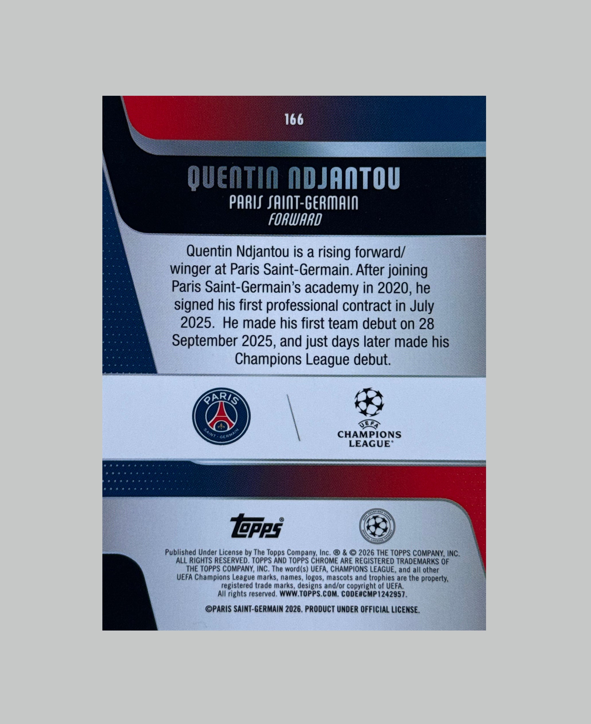 Topps Chrome UCC 2025-26 Quentin Ndjantou (RC)