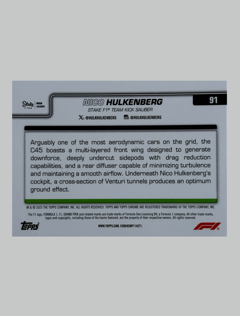Topps Chrome F1 2025 Nico Hulkenberg 184/299