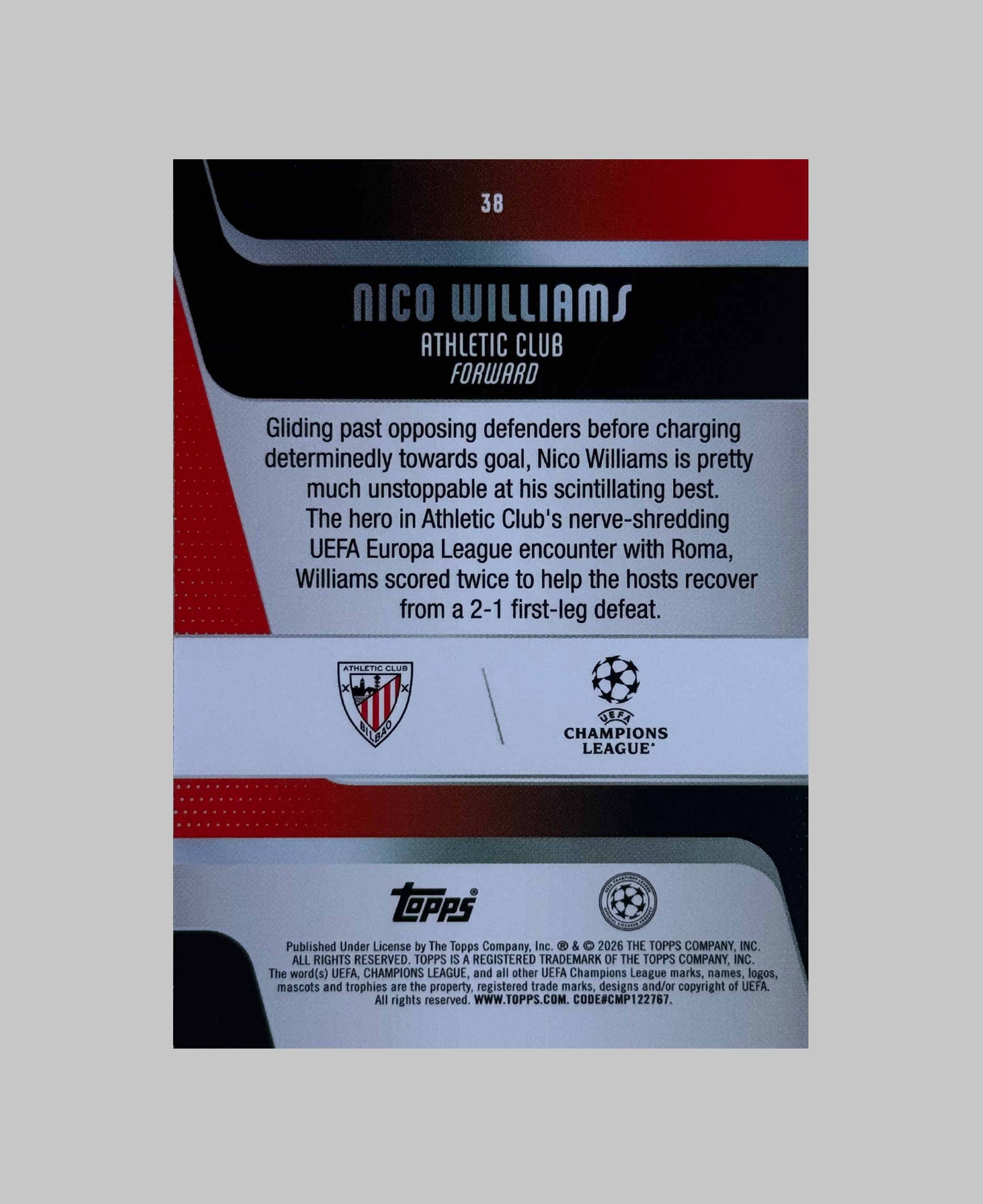 Topps UCC 2025-26 Nico Williams Raindrops