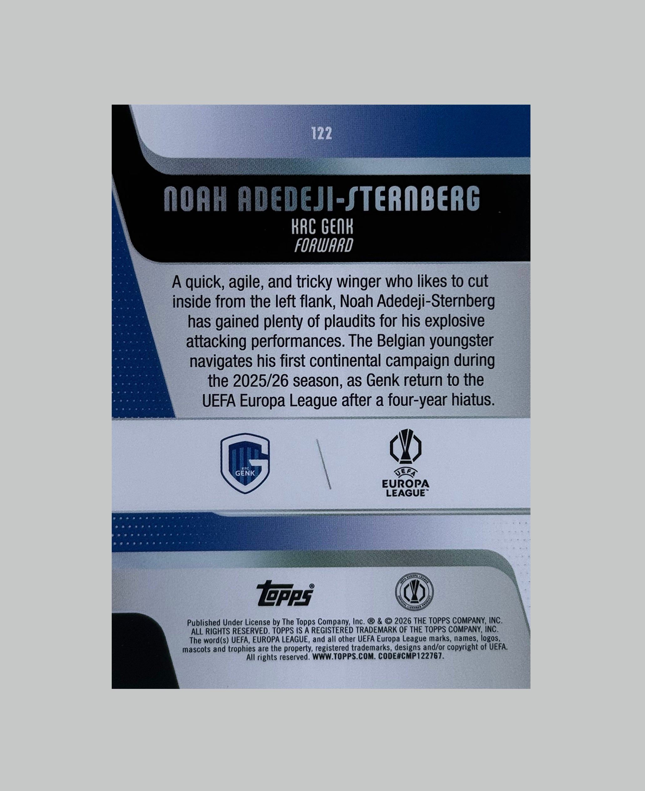 Topps UCC 2025-26 Noah Adedeji-Sternberg (RC) 015/150