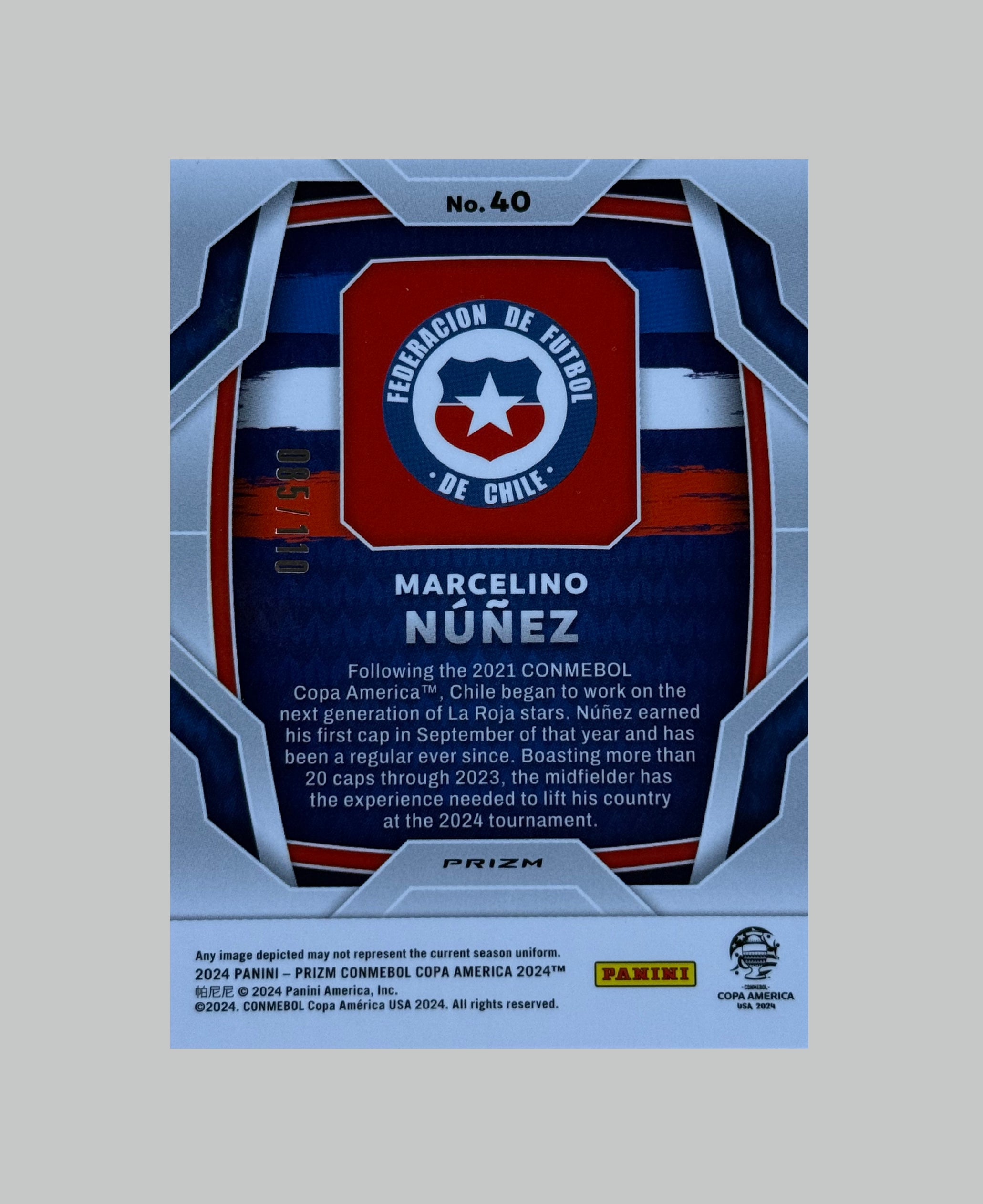 Panini Prizm Copa America 2024 Marcelino Nunez 085/110