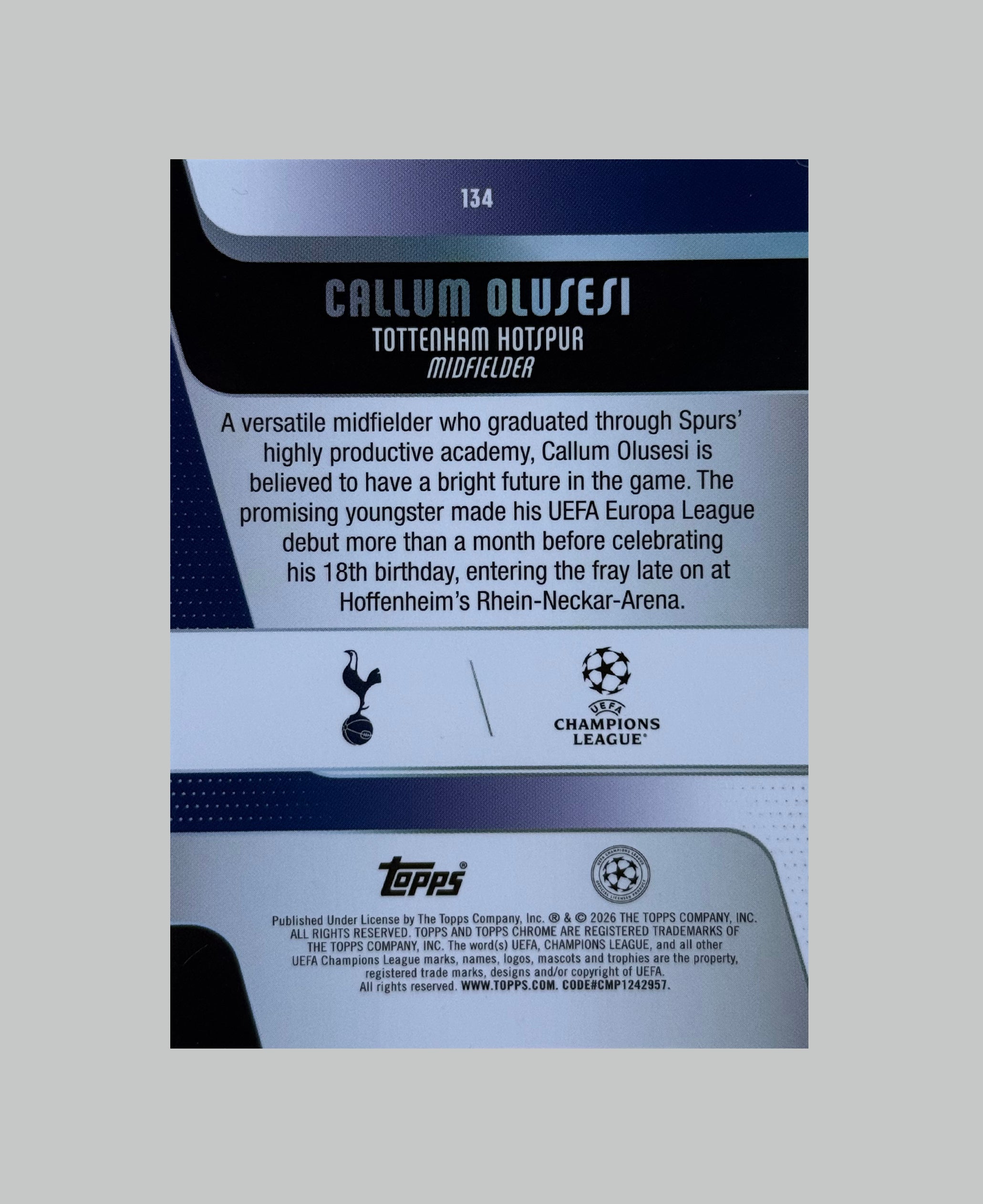 Topps Chrome UCC 2025-26 Callum Olusesi (RC)