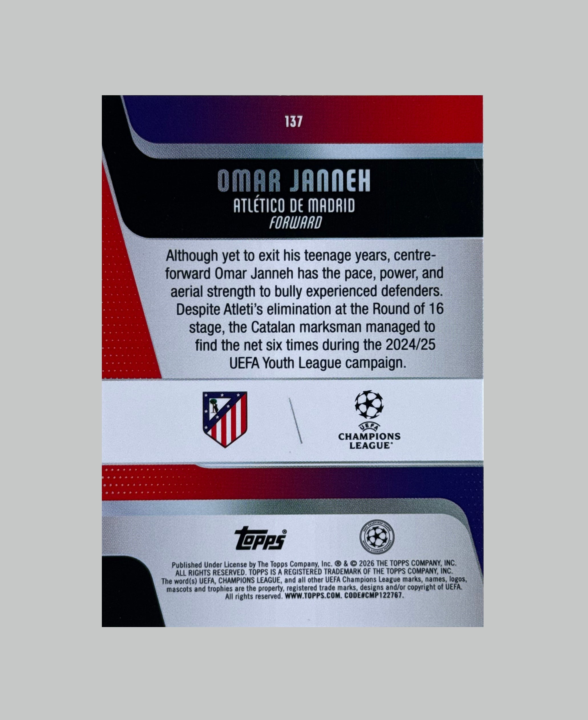 Topps UCC 2025-26 Omar Janneh (RC) 123/150