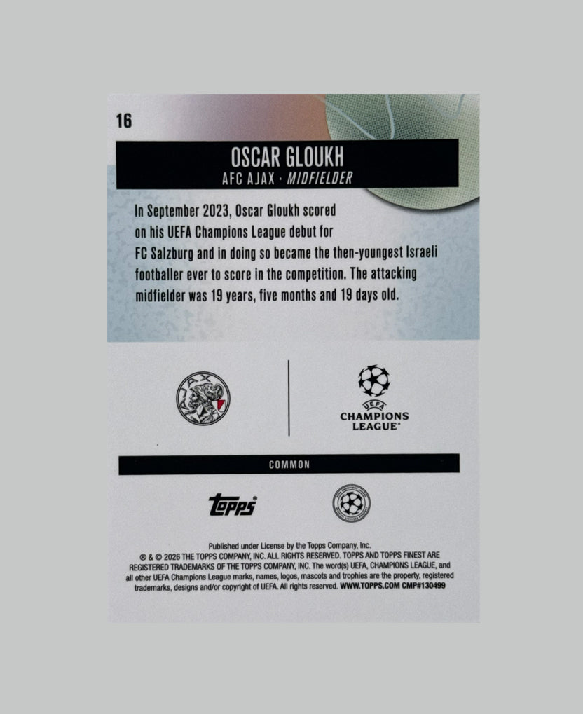 Topps Finest UCC 2025-26 Oscar Gloukh 040/200