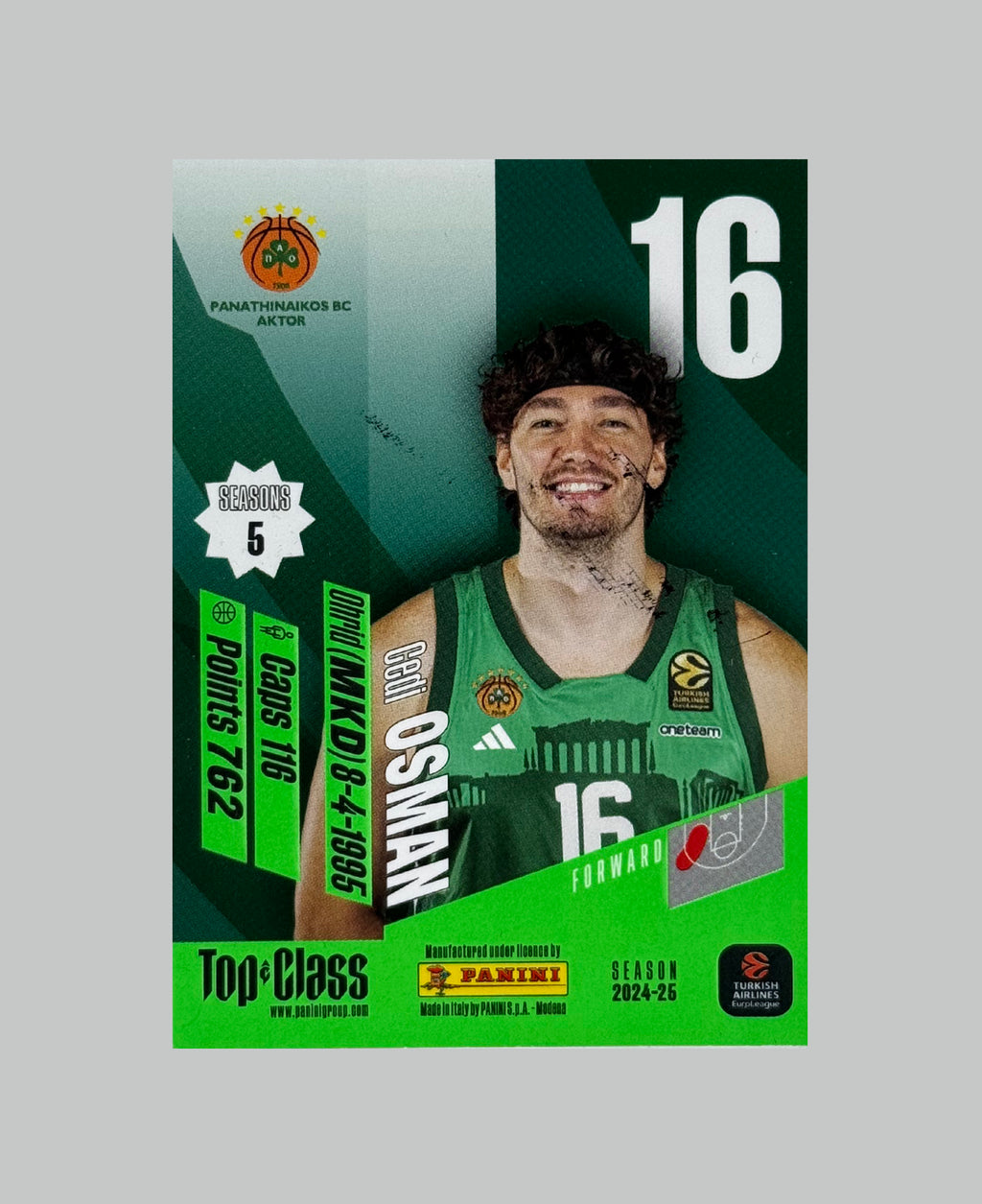 Panini Top Class Euroleague Cedi Osman On Card Auto