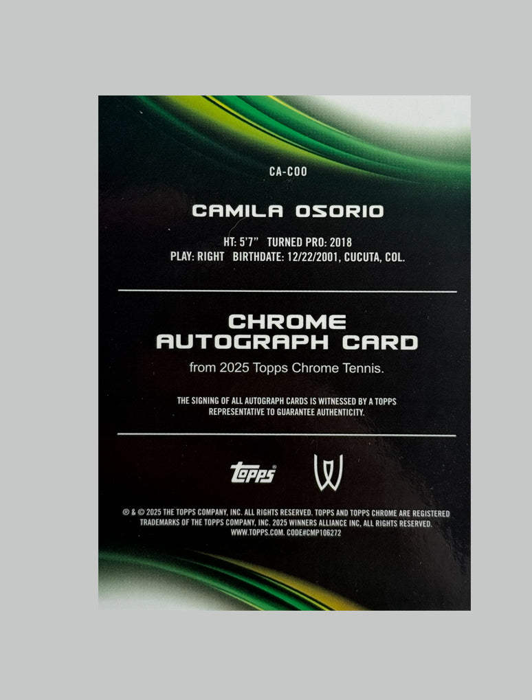 Topps Chrome Tennis 2025 Camila Osorio Auto