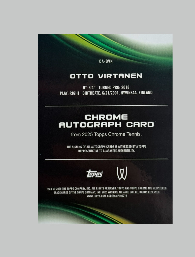 Topps Chrome Tennis 2025 Otto Virtanen 37/50 Auto