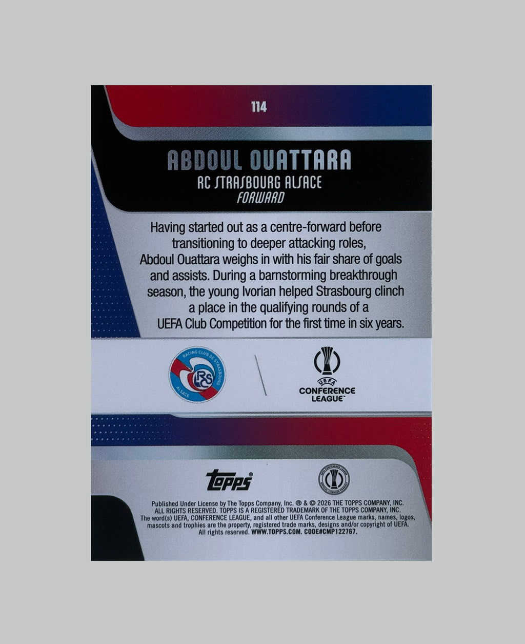 Topps UCC 2025-26 Abdoul Ouattara (RC) 087/150