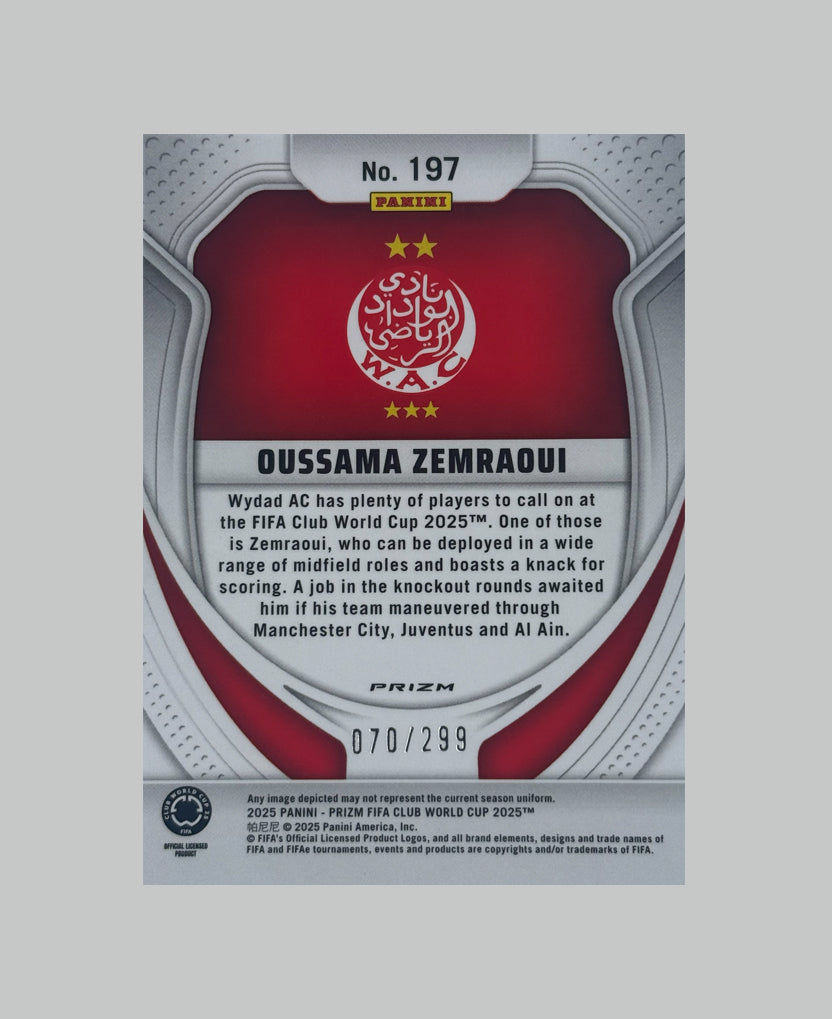 Panini Prizm Club World Cup Oussama Zemraoui (RC) 070/299