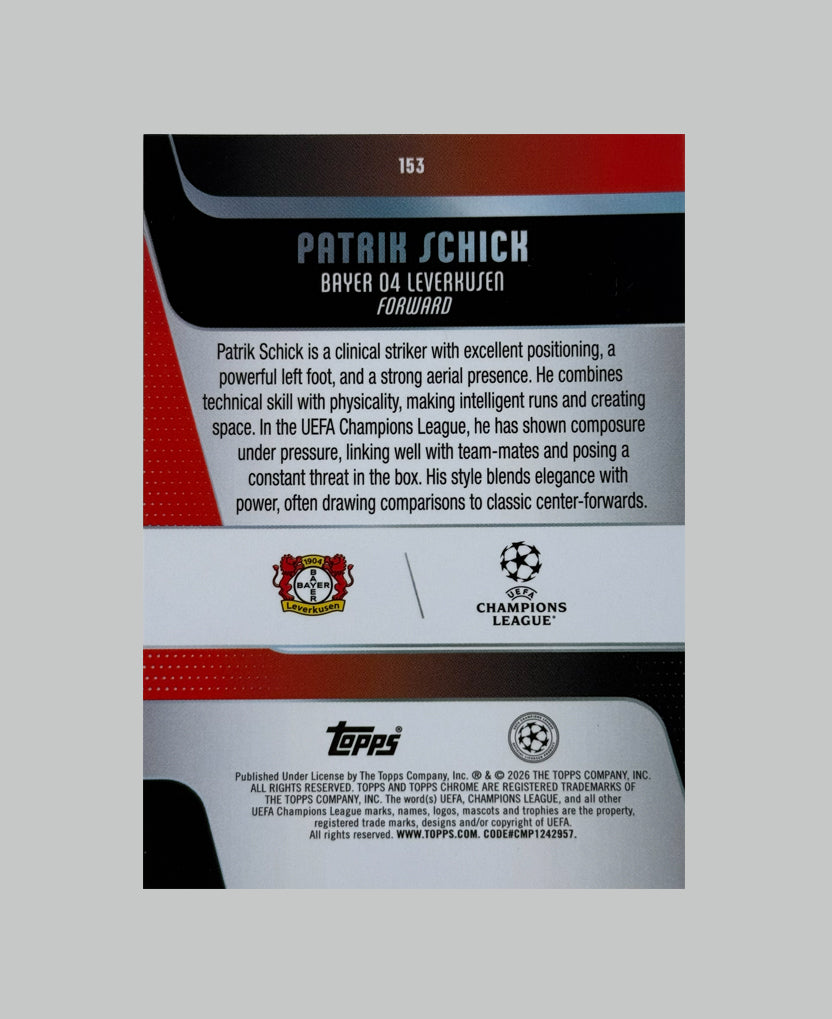 Topps Chrome UCC 2025-26 Patrik Schick Hongbao
