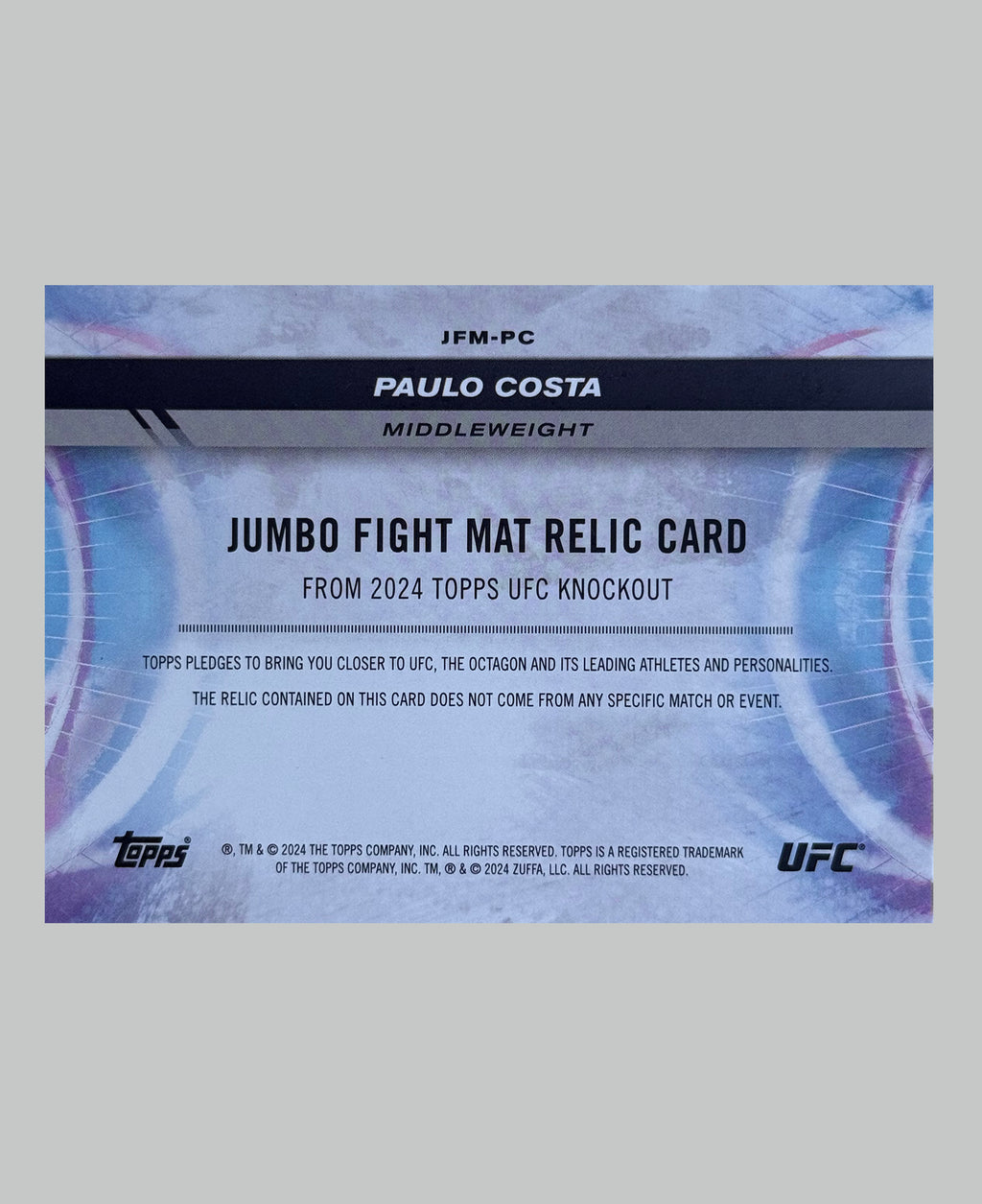 Topps UFC Paulo Costa Mat Relic