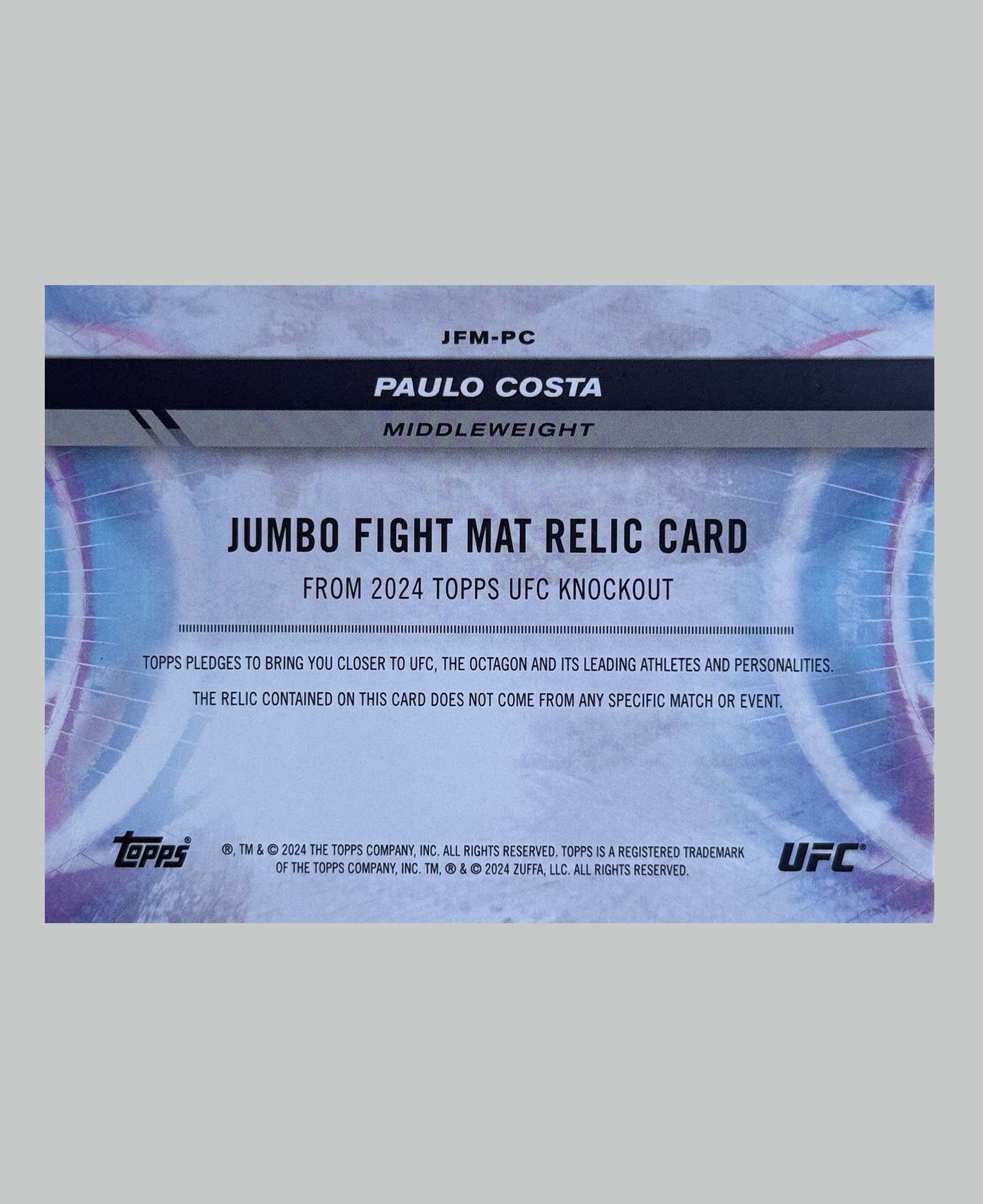 Topps UFC Paulo Costa Mat Relic