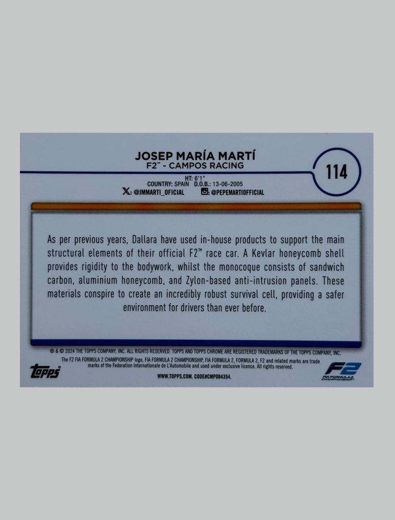 Topps Chrome F1 2024 Josep Maria Marti 119/225