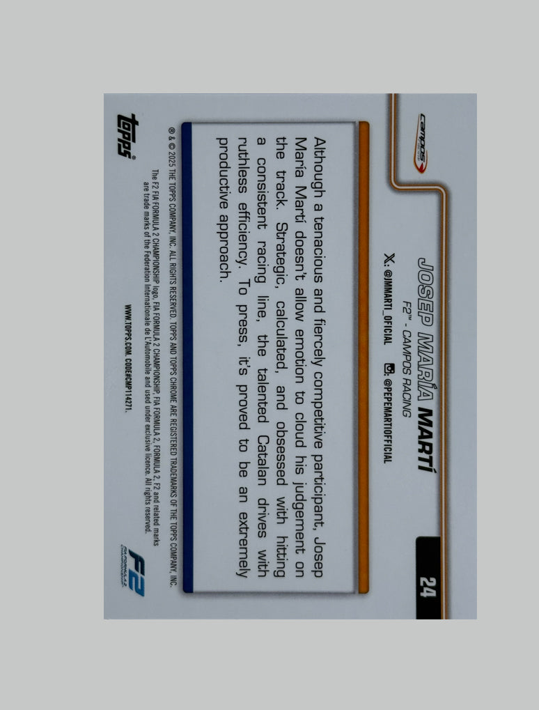Topps Chrome F1 2025 Josep Maria Marti 37/50