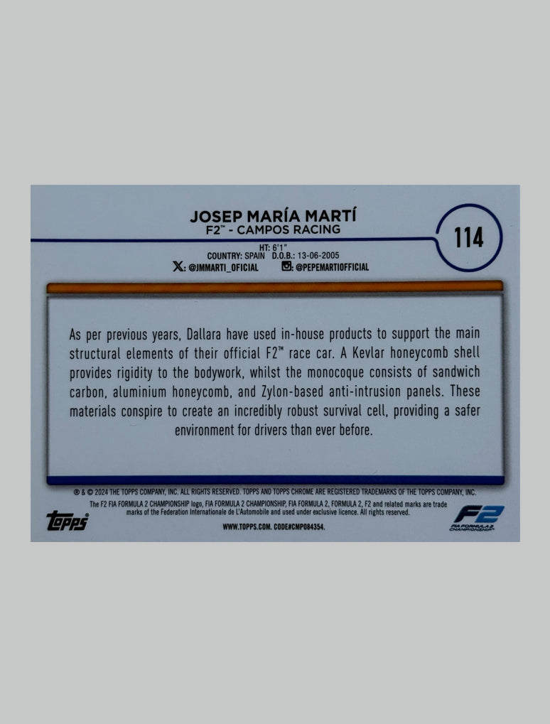 Topps Chrome F1 2024 Josep Maria Marti 072/199