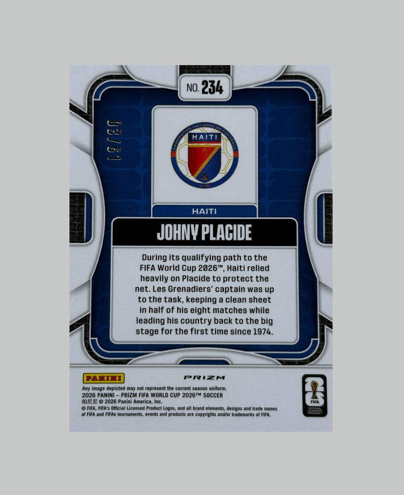 Panini Prizm World Cup 2026 Johny Placide (RC) 03/61