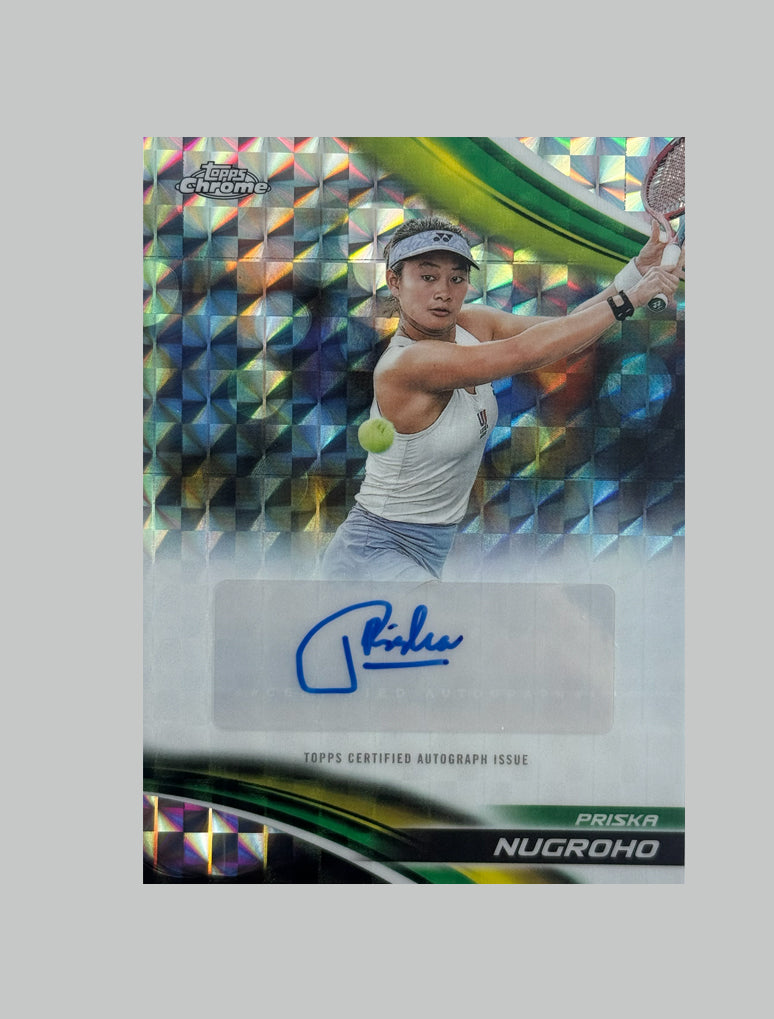 Topps Chrome Tennis 2025 Priska Nugroho Geometric Refractor Auto