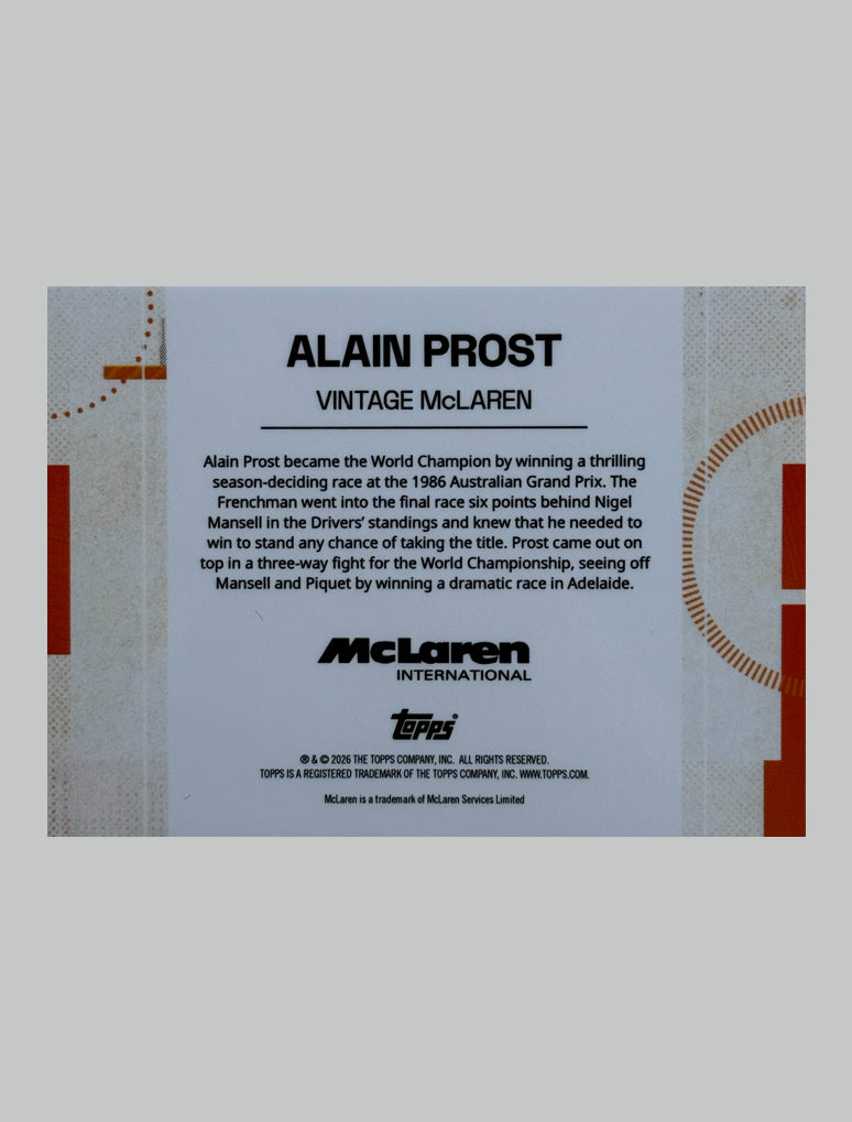 Topps McLaren Racing 2025 Set Prost Title Finale 1986