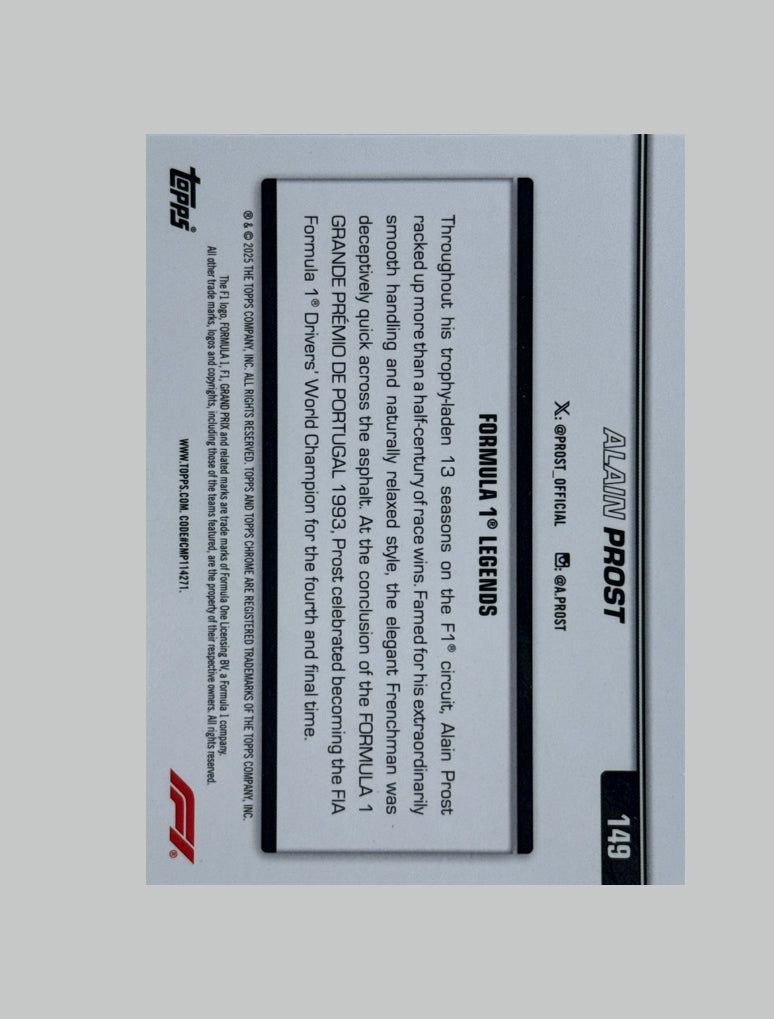 Topps Chrome F1 2025 Alain Prost 061/199