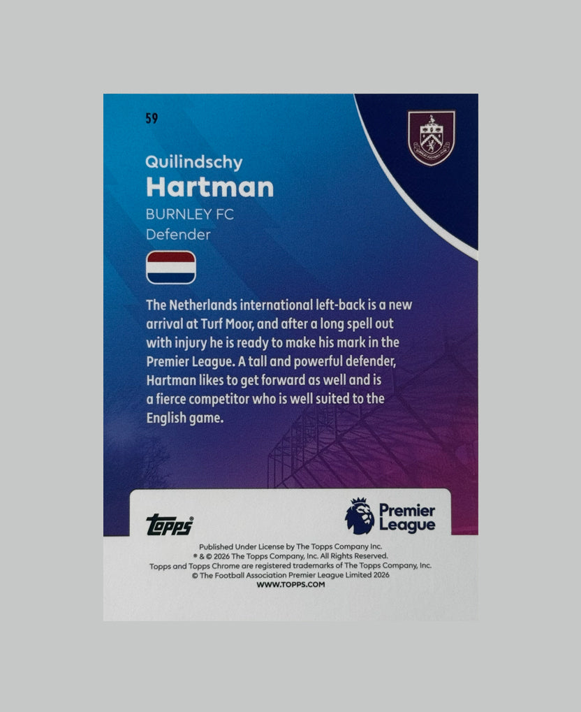 Topps Chrome Premier League 2026 Quilindschy Hartman 152/275