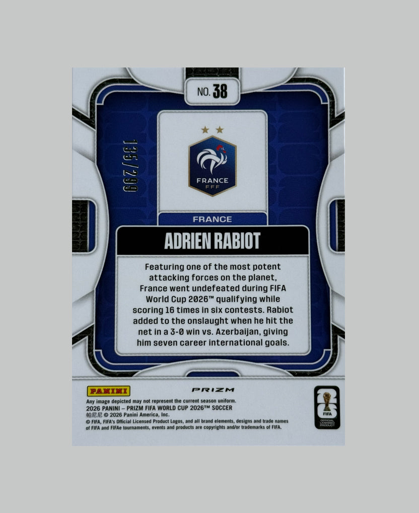 Panini Prizm World Cup 2026 Adrien Rabiot 135/299