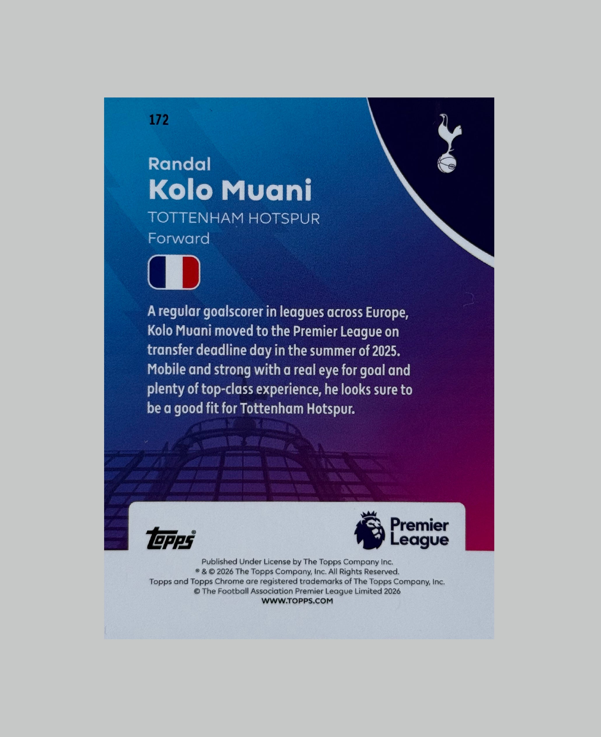 Topps Chrome Premier League 2026 Randal Kolo Muani 063/199