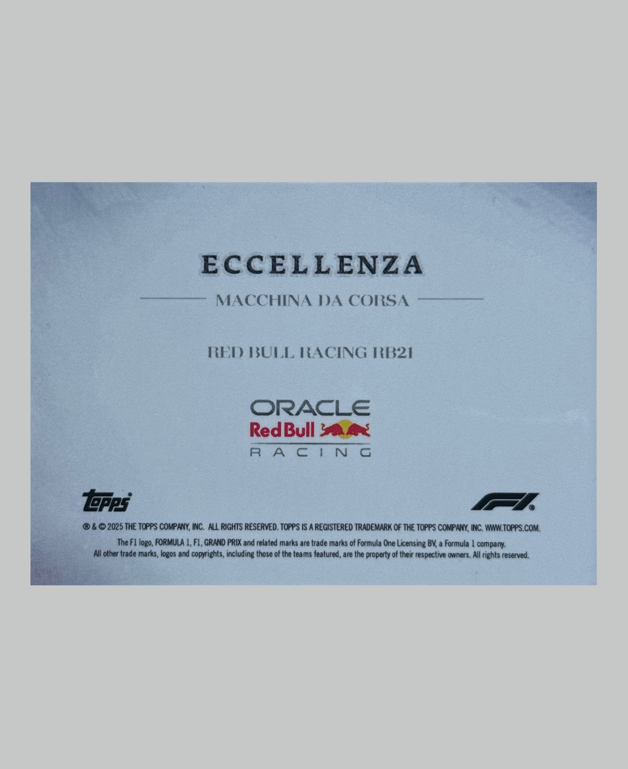 Topps F1 Ecellenza 2025 Red Bull Racing RB21