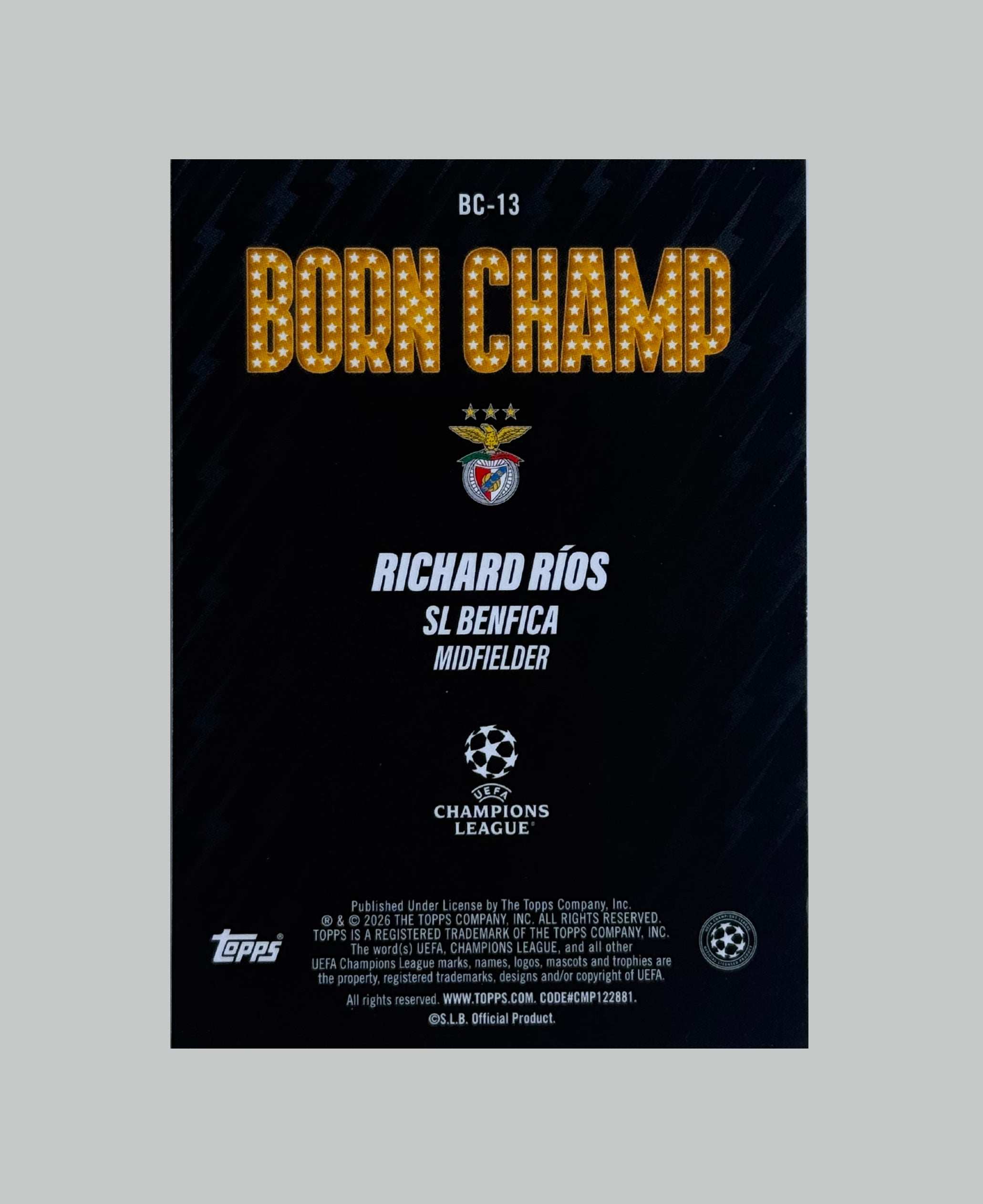 Topps UCC 2025-26 Richard Rios Born Champ